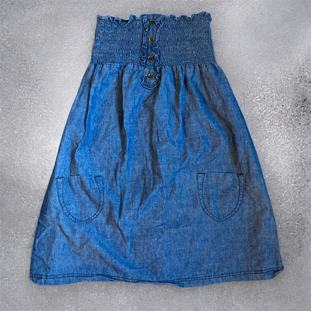 Mossimo Denim Skirt/dress with pockets and buttons